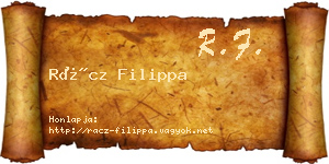 Rácz Filippa névjegykártya